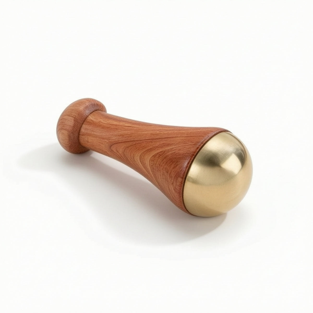 Brass Massage Stick with Wooden Handle Polished for Travel, Spa