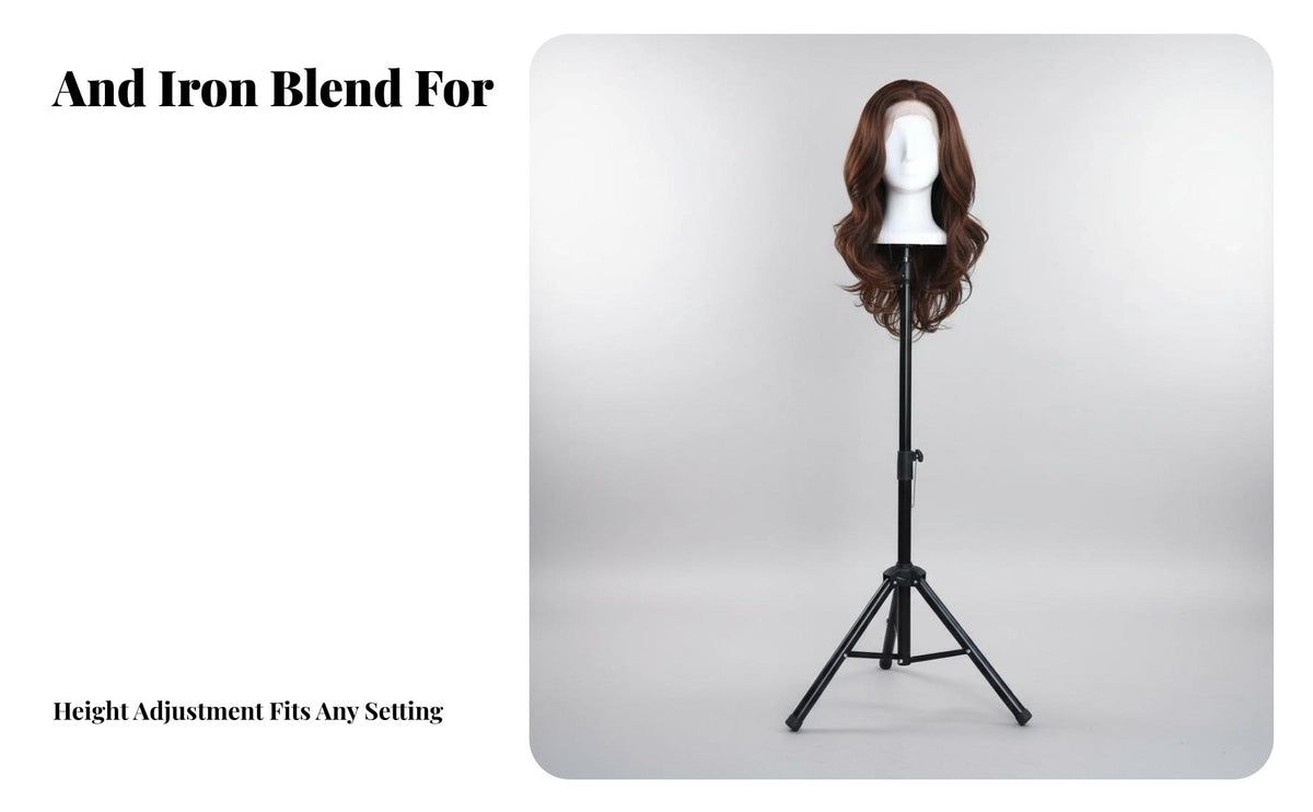 Mannequin Head Tripod Stand Foldable Design Hairpiece Stand Tripod Portable Hairdressing Practice Head Holder