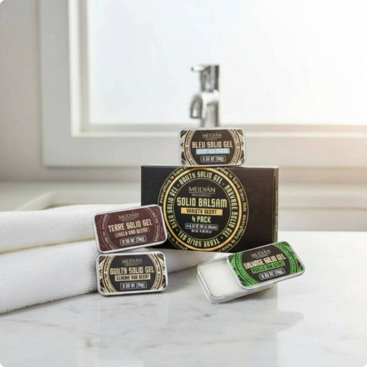 4 Pack Portable Fragrance Salve Solid Fragrance Tin Easy to Apply Personal Care for Office