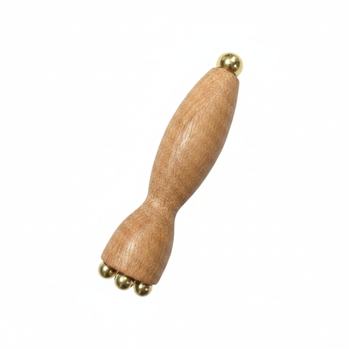 Wooden Facial Massager with Brass Tips Smooth for Self-Care