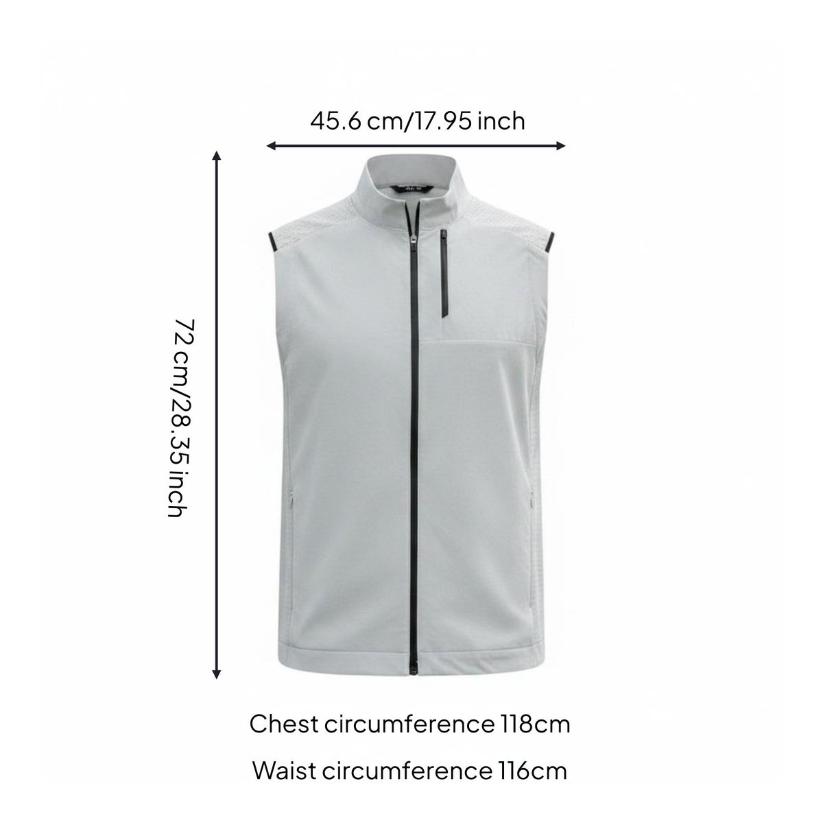 Lightweight Sport Vest Multi-Pocket Zippered Sport Waistcoat Stretch Material