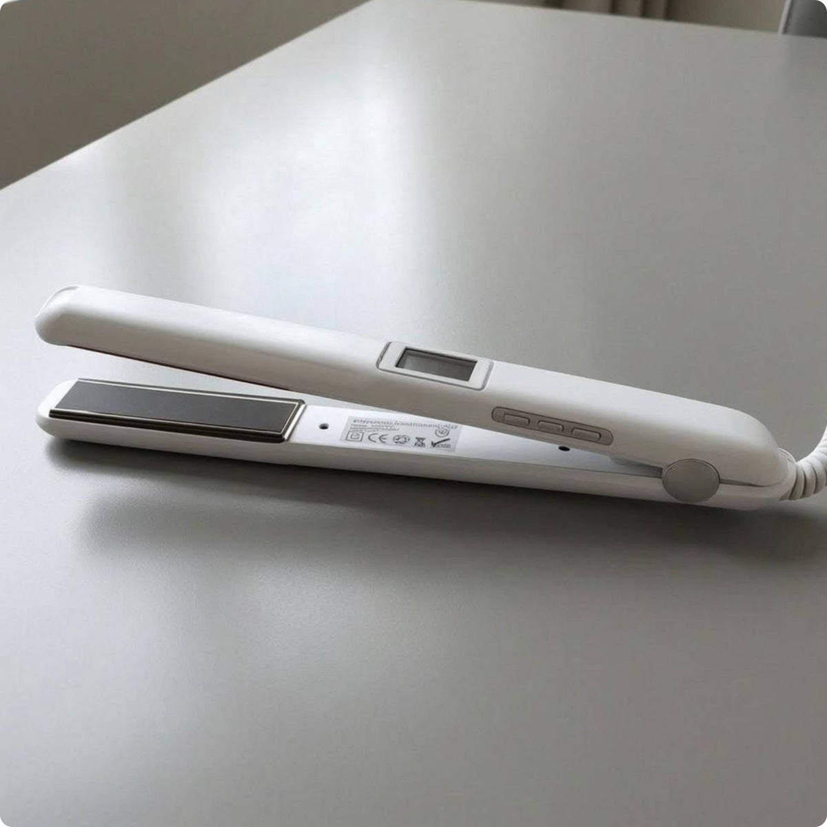 Adjustable Intensity High-Frequency Hair Straightener No-Heating Plate Infrared Hair Straightener Built-in Display Flat Iron Control Buttons