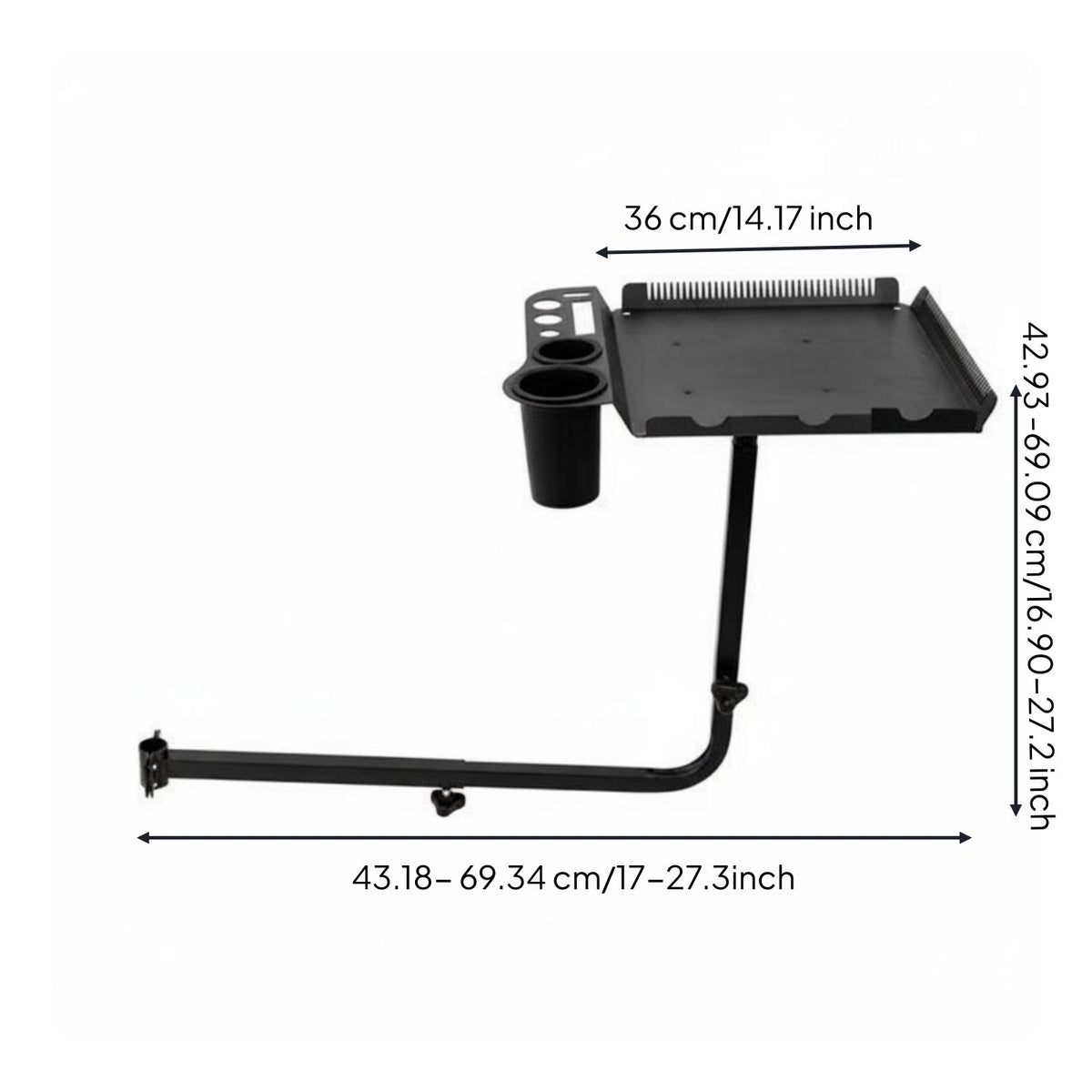 Rotating Hair Tray Movable Barber Chair Tray Easy to Assemble for Barbers