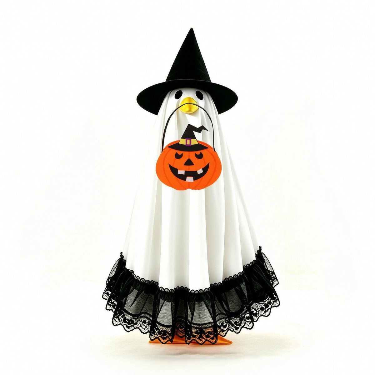 Porch Goose Costume with Pumpkin Bag Halloween Witch Costume with Pumpkin Bag