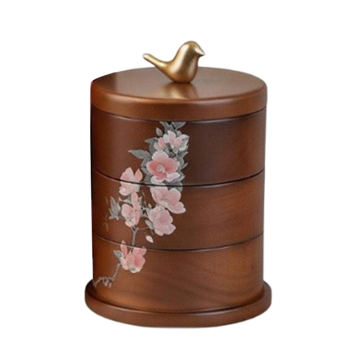 3-Tier Rotating Jewelry Box Solid Wood Stackable Trinket Holder Sturdy &
