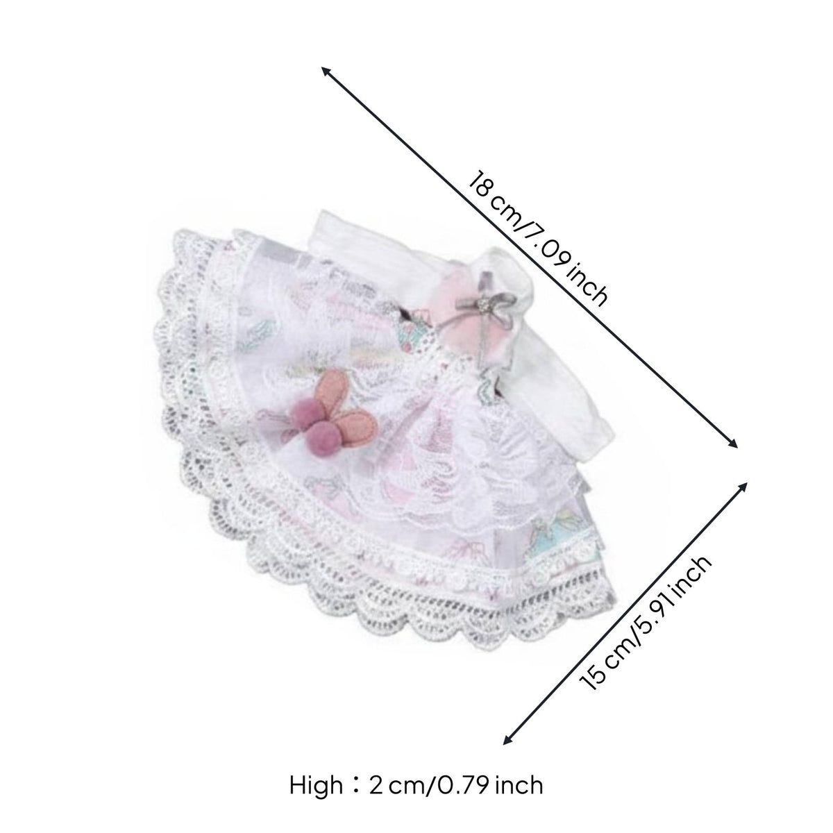 BJD Doll Dress Ribbon Accents 1/6 Doll Dress Bow Detail Miniature Apparel for Display