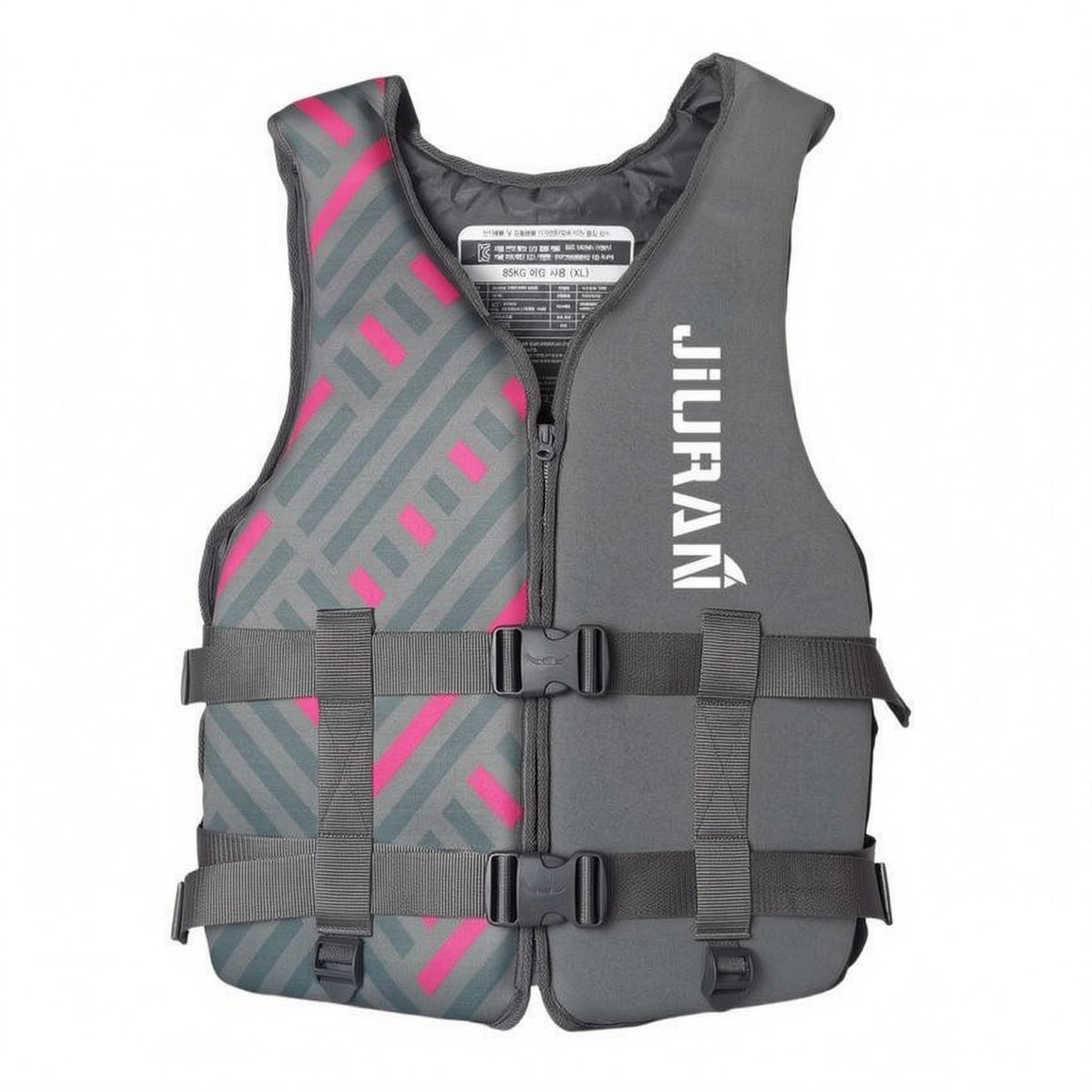 Neoprene Life Jacket Black and Gray Buoyancy Support Vest Range of Motion