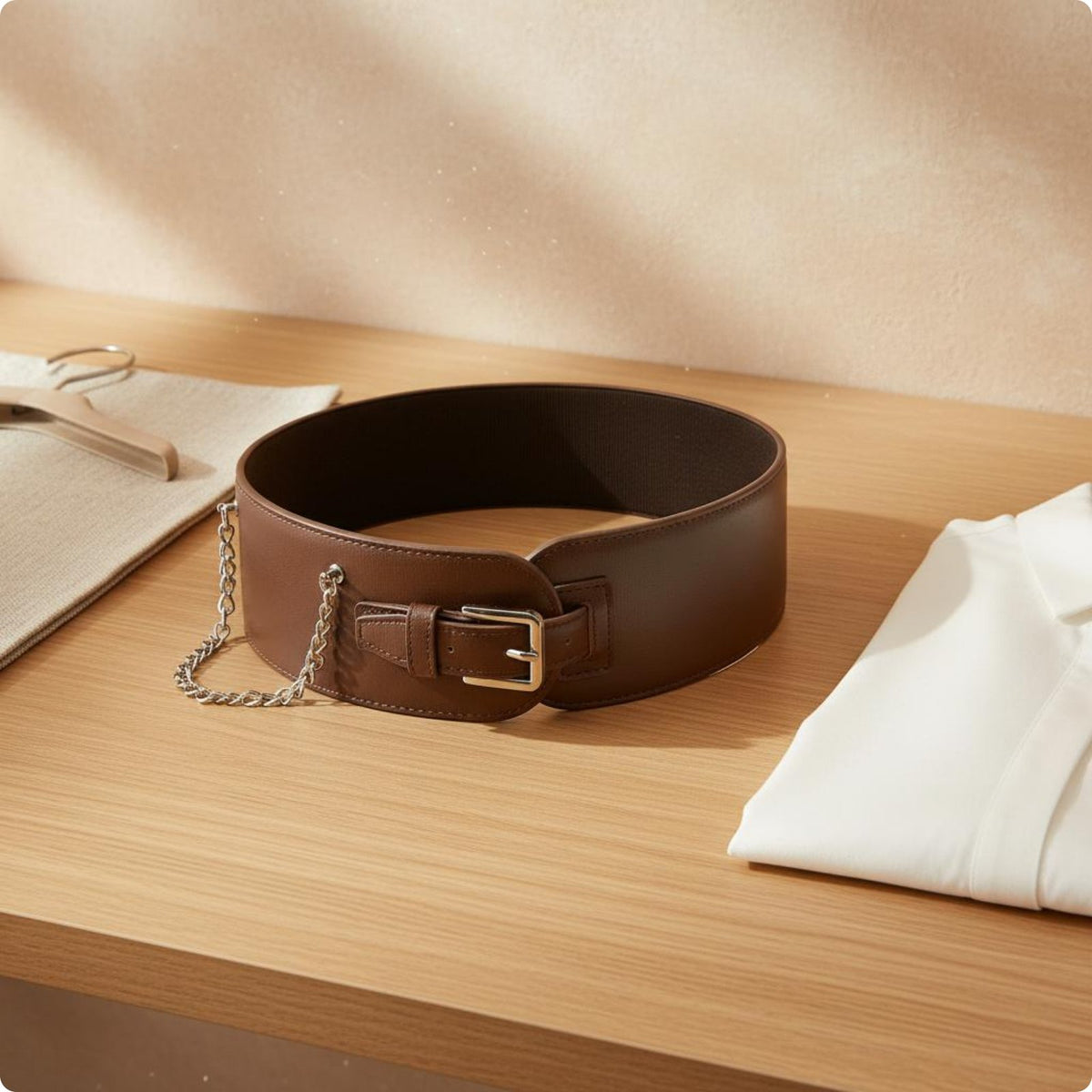 Wide Waist Belt Easy to Match Wide Elastic Belt Adjustable Buckle for Women