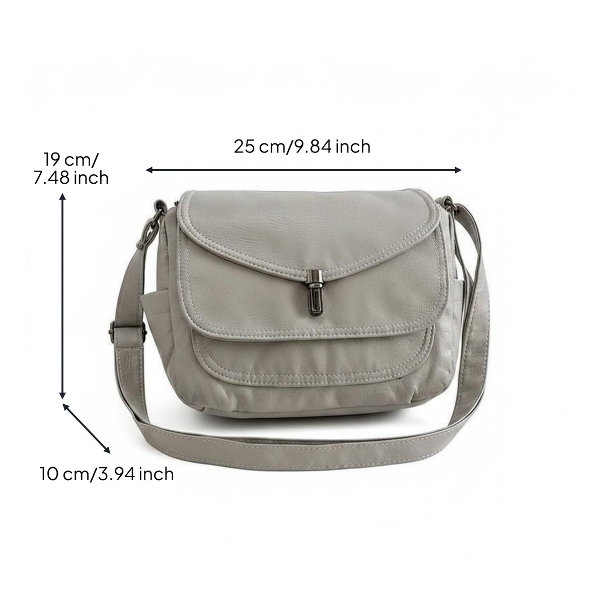 Handbag Washed Finish Vintage Design Crossbody Purse for Middle-Aged Women