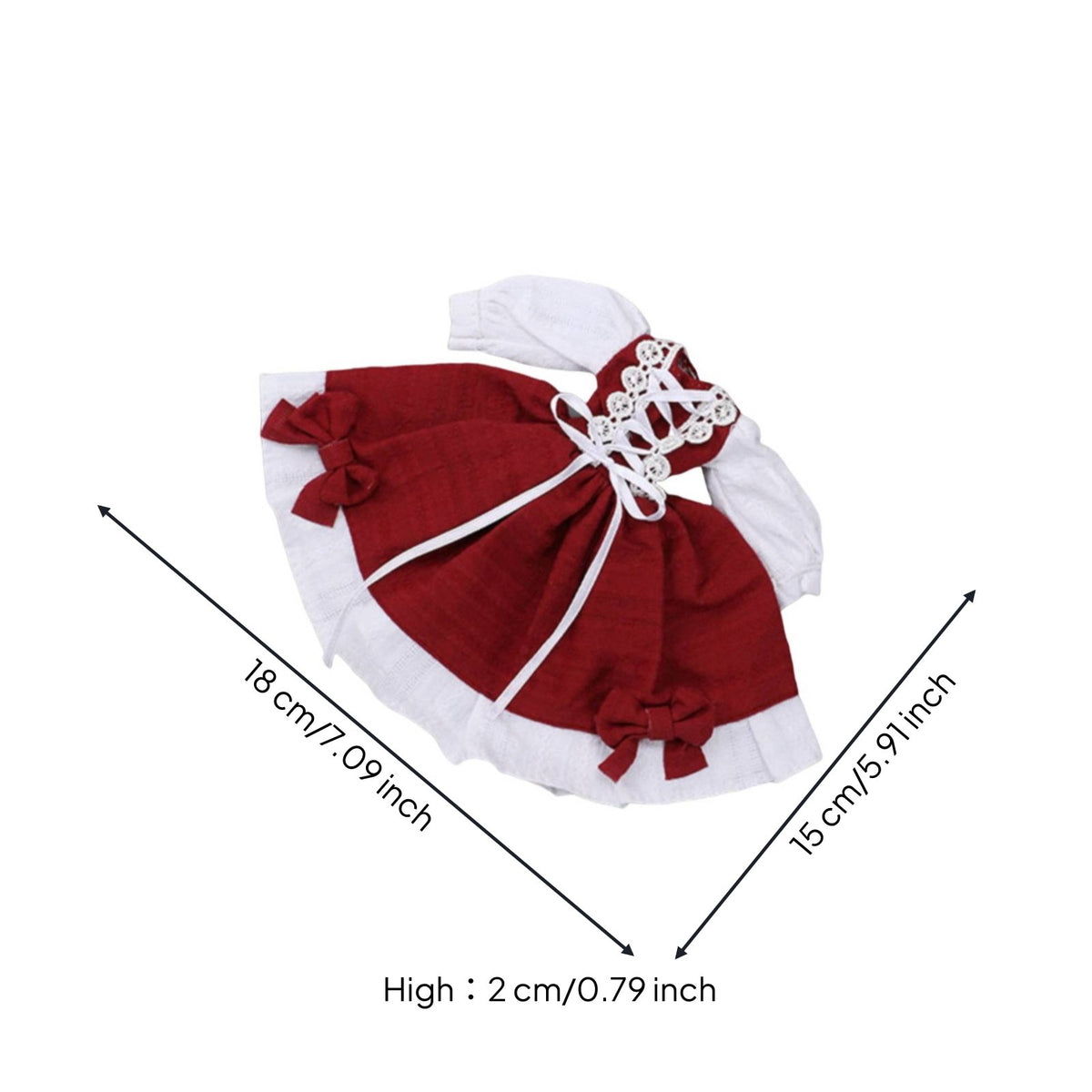 Doll Dress British OB24 Doll Outfit Double-Layer Textile Miniature Dress for Collection