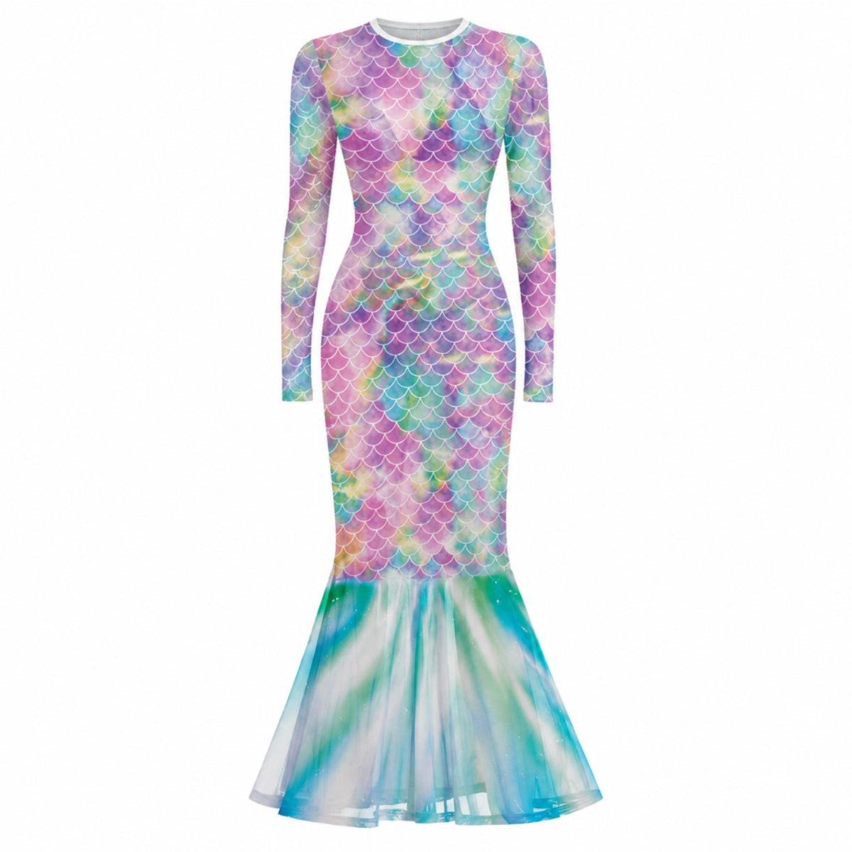 Mermaid Dress Fishtail Costume Dress Soft for Halloween