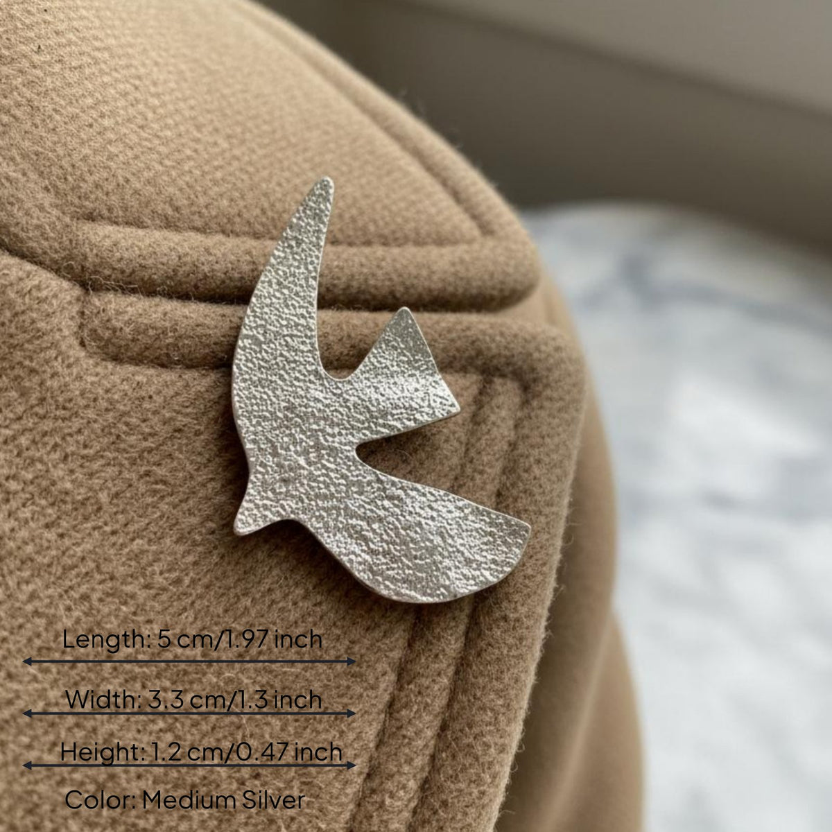 Peace Dove Lapel Pin Vintage Design Flying Dove Pin French Chic for Blazer