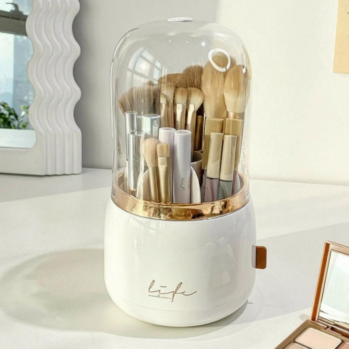 Rotating Brush Cylinder debrisresistant Lid Rotating Brush Holder Large Capacity