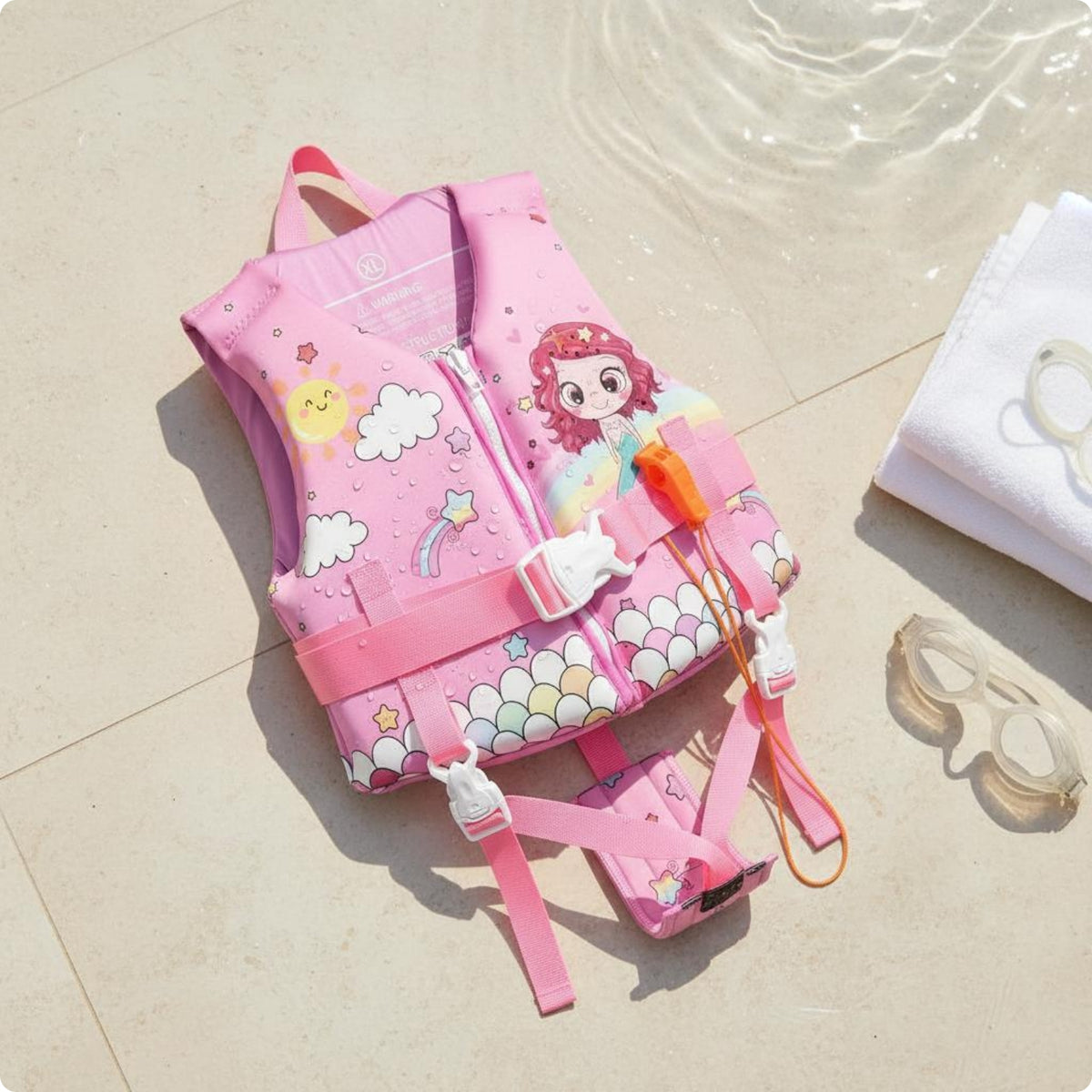Adjustable Buoyancy Vest Secure Fit Children's Swim Vest Quick-Dry for Drifting