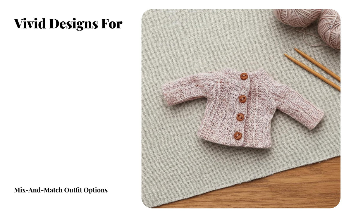 1/12 Miniature Doll Sweater Soft Knitted Doll Cardigan Button Closure Miniature Sweater for Hobbyists