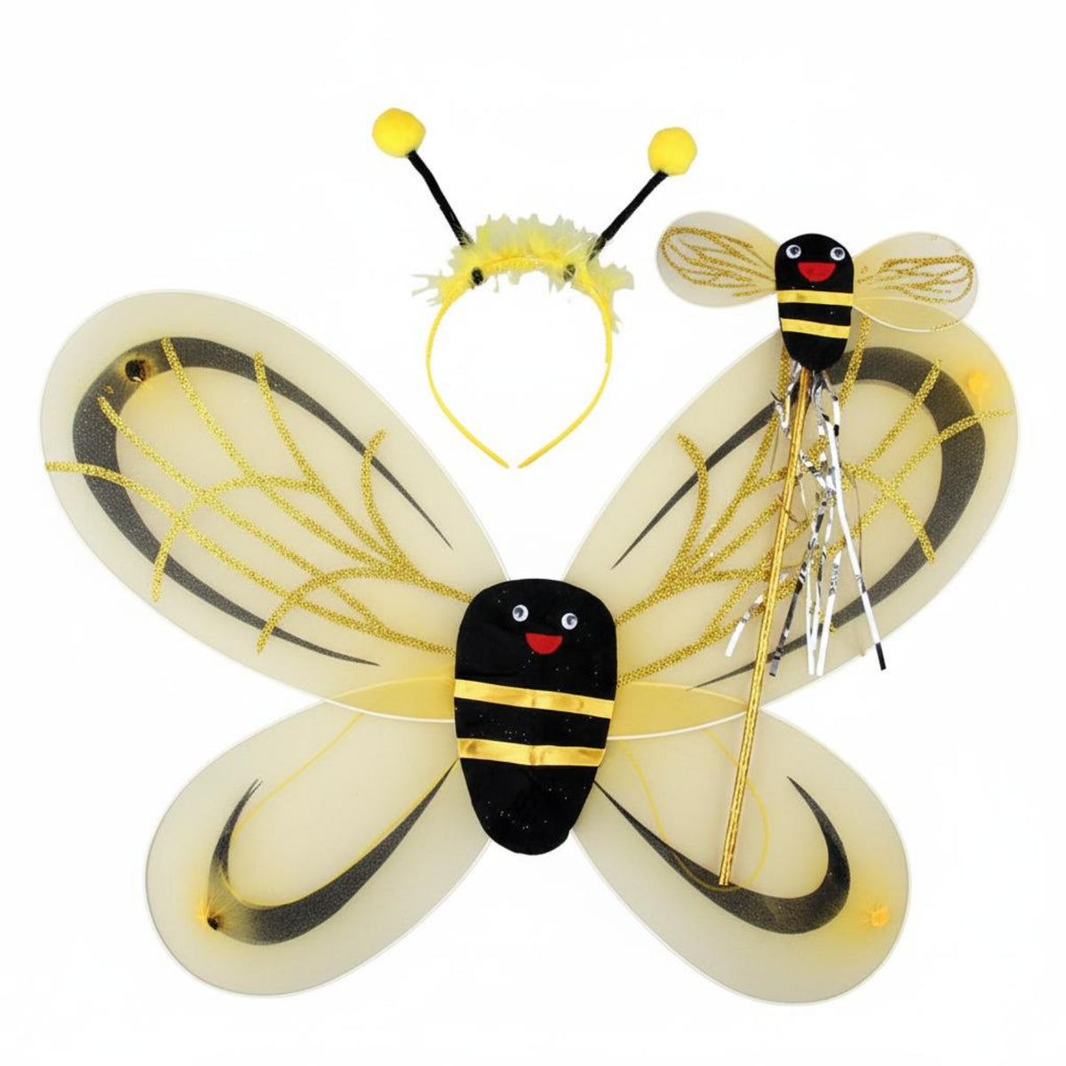 Children's Bee Costume Skin-Friendly Bee Costume Set Adjustable Straps for Girls