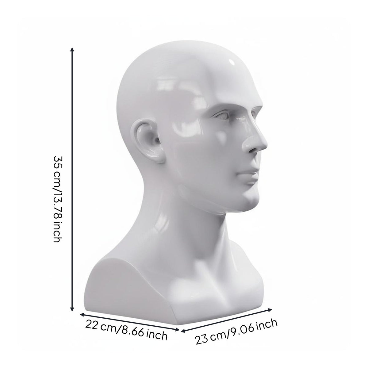 With Ear Holes Realistic Mannequin Head Multi-Purpose Hairpiece Holder Head Stable Base for Retailers, Photographers, Trade Exhibition