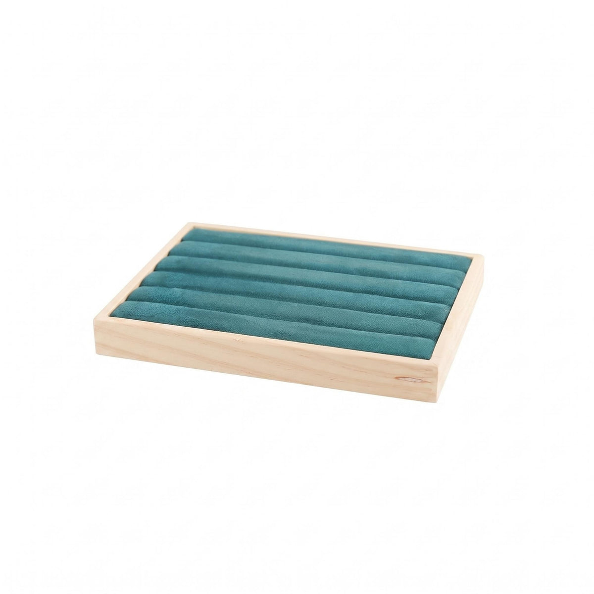 Grooved Jewelry Tray Wood-Look Jewelry Display Tray Padded