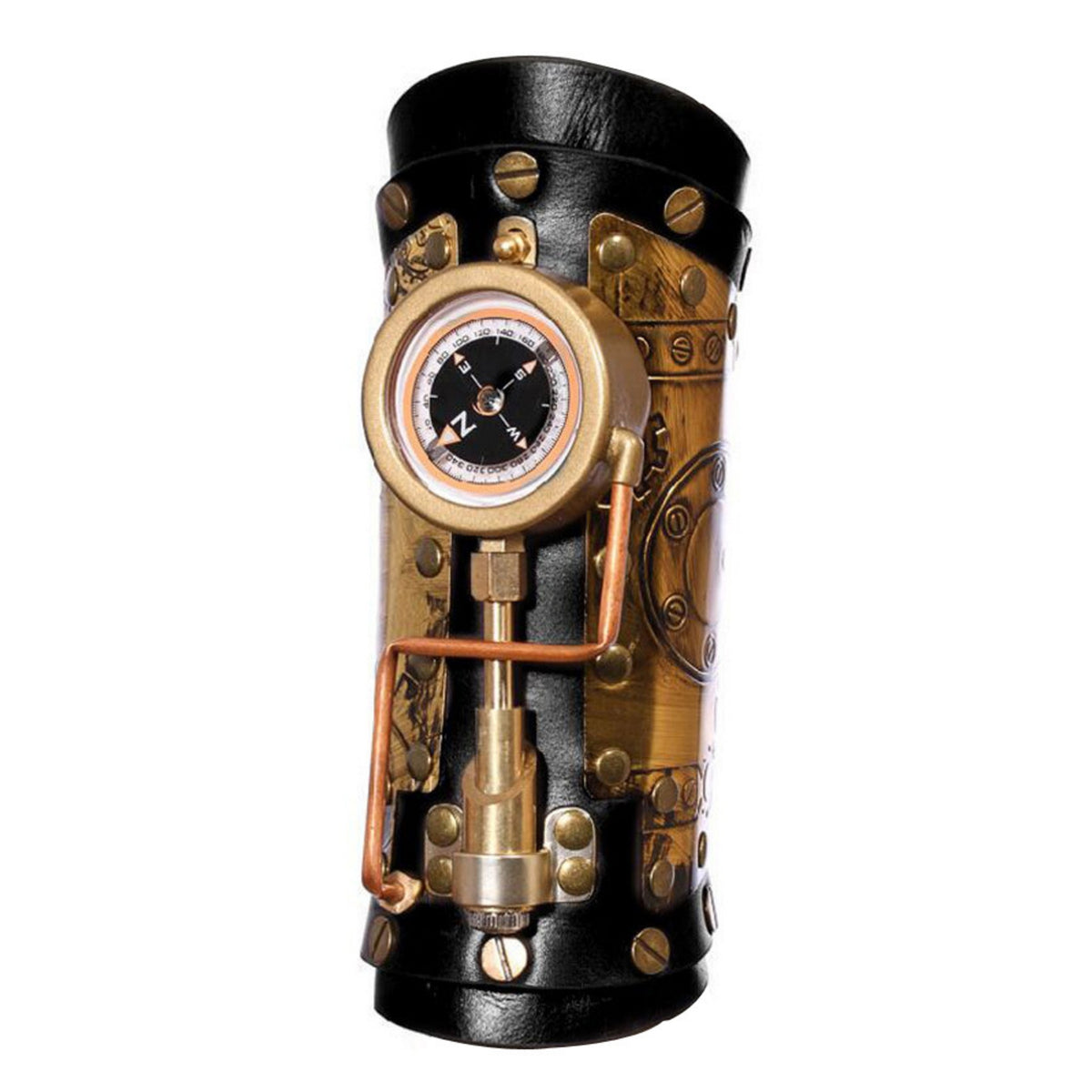 Wrist Bracer with Compass Steampunk Bracer Industrial Arm Cuff for Cosplayers, Theater
