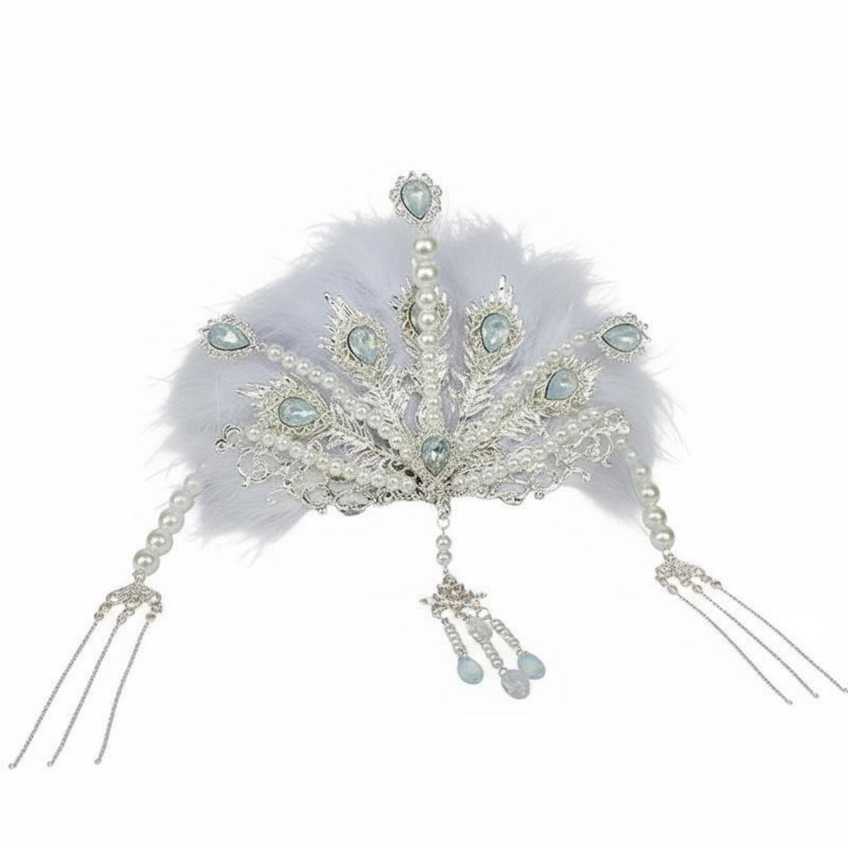 Traditional Chinese Attire Hair Adornment Fairy-Like Design Traditional Chinese Attire Hair Accessory Bead Tassel Headdress