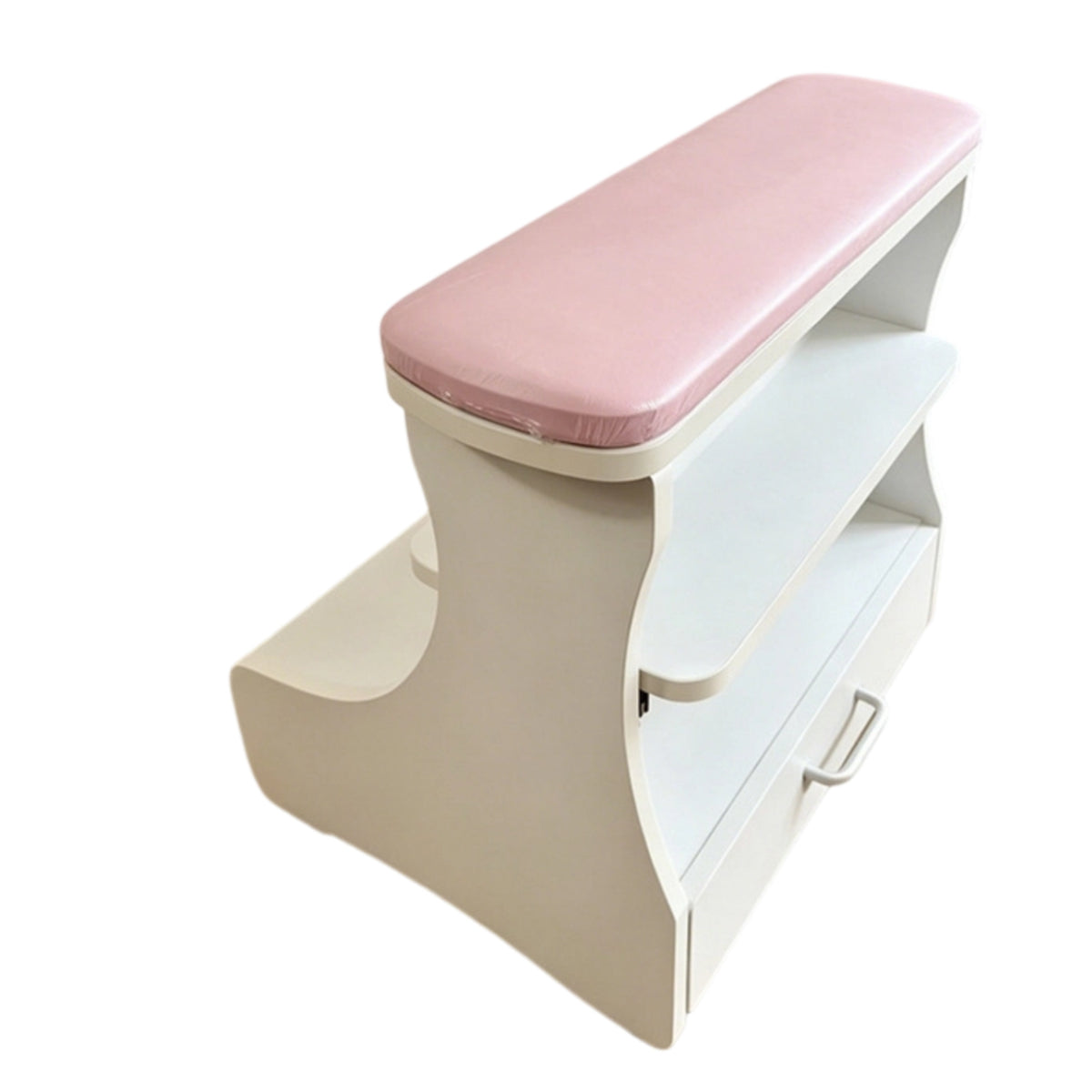 Footrest Stool with Drawer Padded Manicure Foot Rest Easy-Wipe for Home Salons