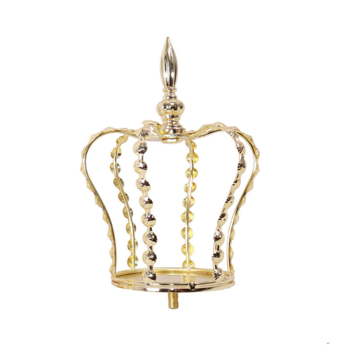 Gold Metal Crown Electroplated Head Ornament Pointed Finial