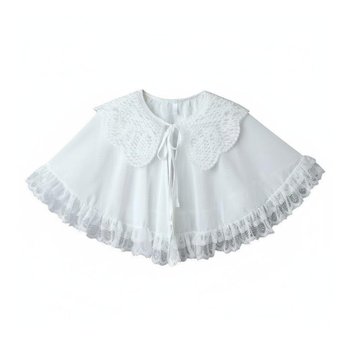 Trim Shawl Lightweight Summer Ruffled Lace Cloak for Wedding