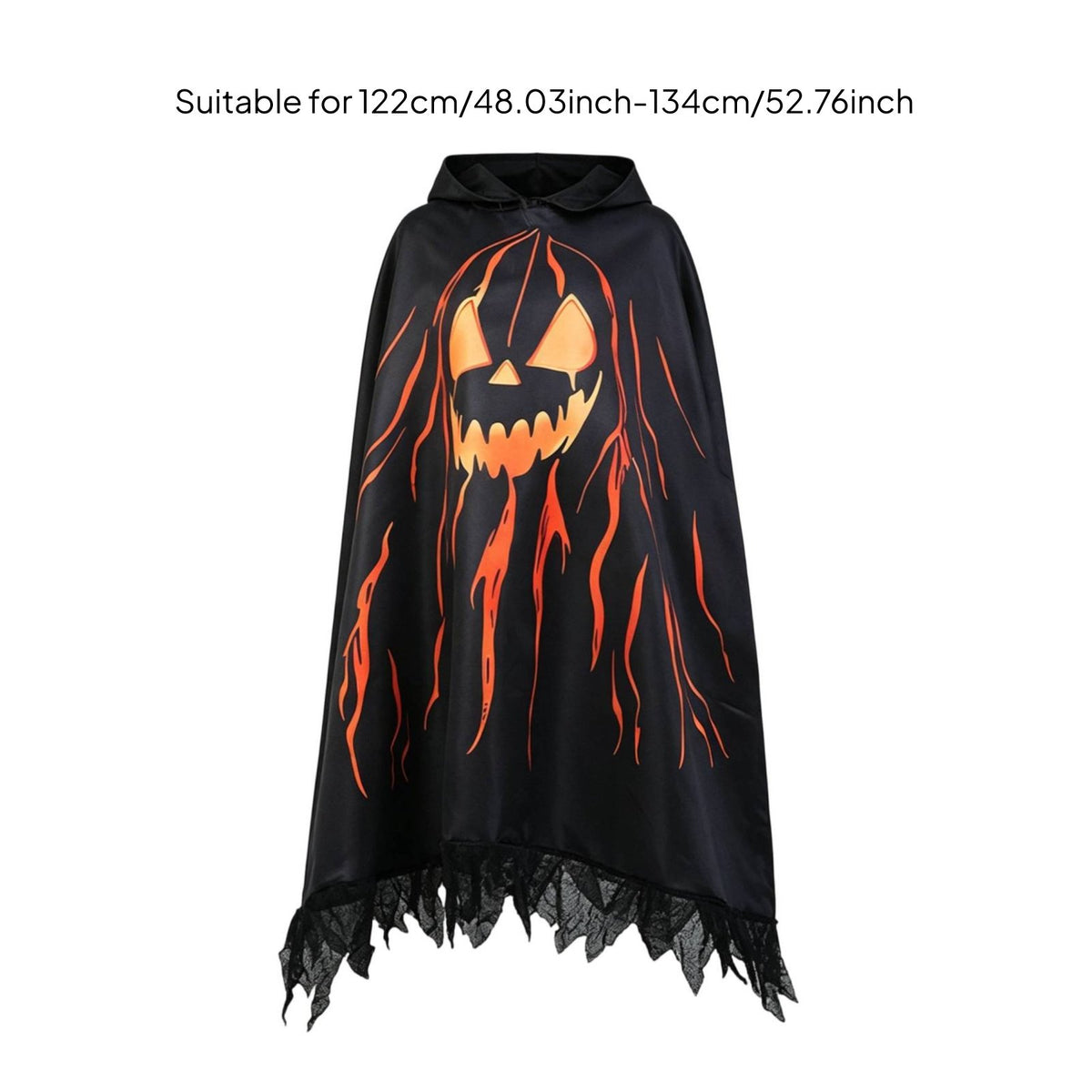 Scary Pumpkin Ghost Costume Digital Print Kids Pumpkin Poncho for School Play