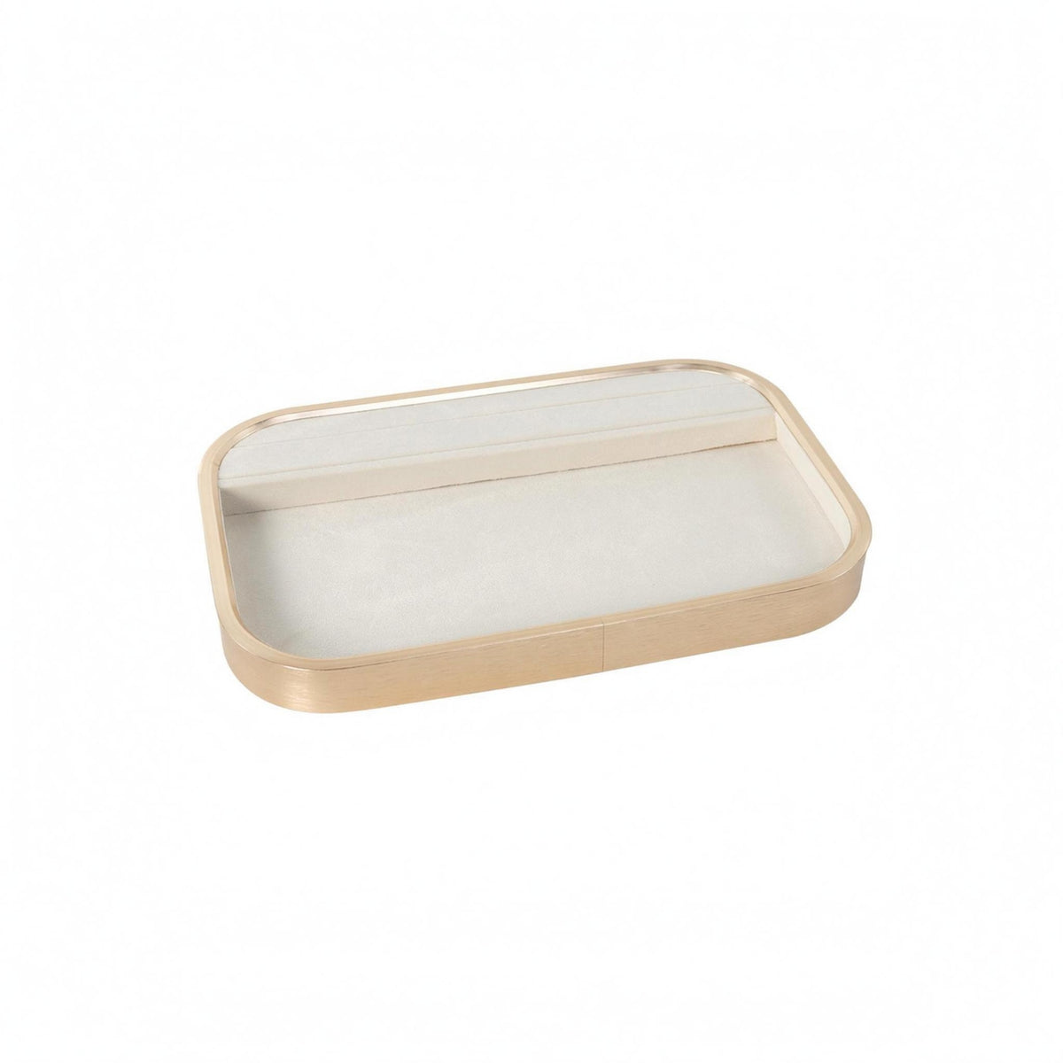 Rectangular Jewelry Tray Light Beige Accessory Storage Shallow