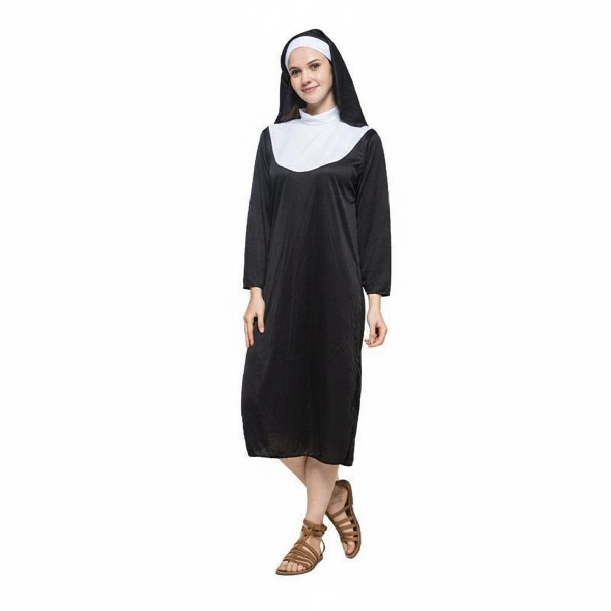 Nun ensemblefit Set Full-Length Robe Cosplay ensemblefit Lightweight for Stage Performances