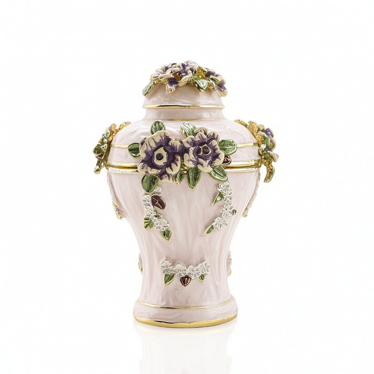 Jewelry Box with Hinged Lid Glossy Trinket Box with Lid Decorative for Dresser