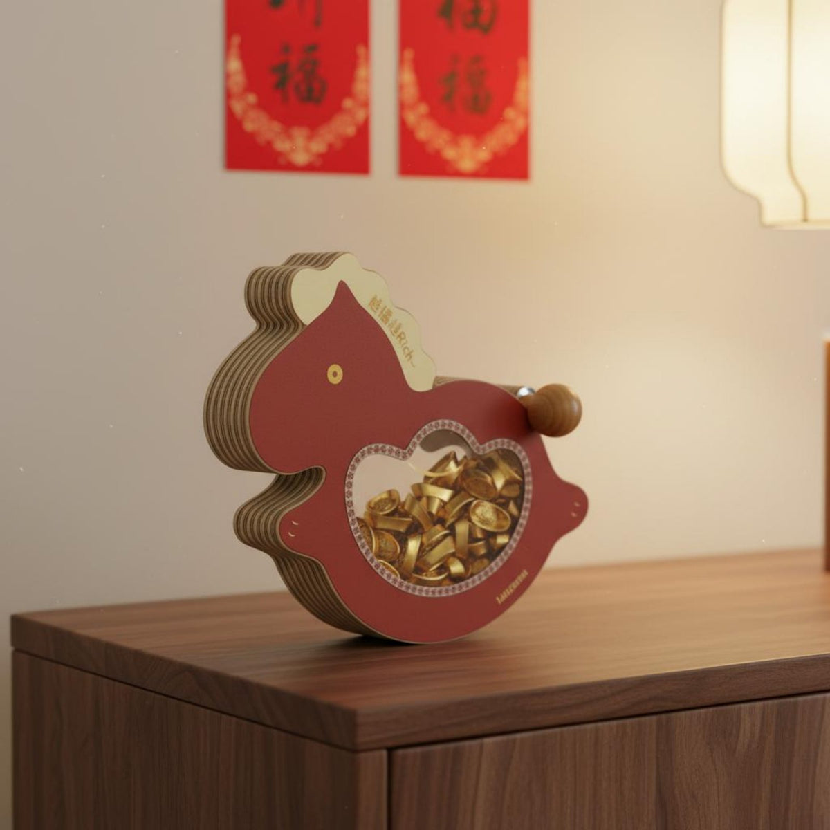 Desktop Rocking Horse Ornament Wealth-Attracting Wobble Horse Decoration