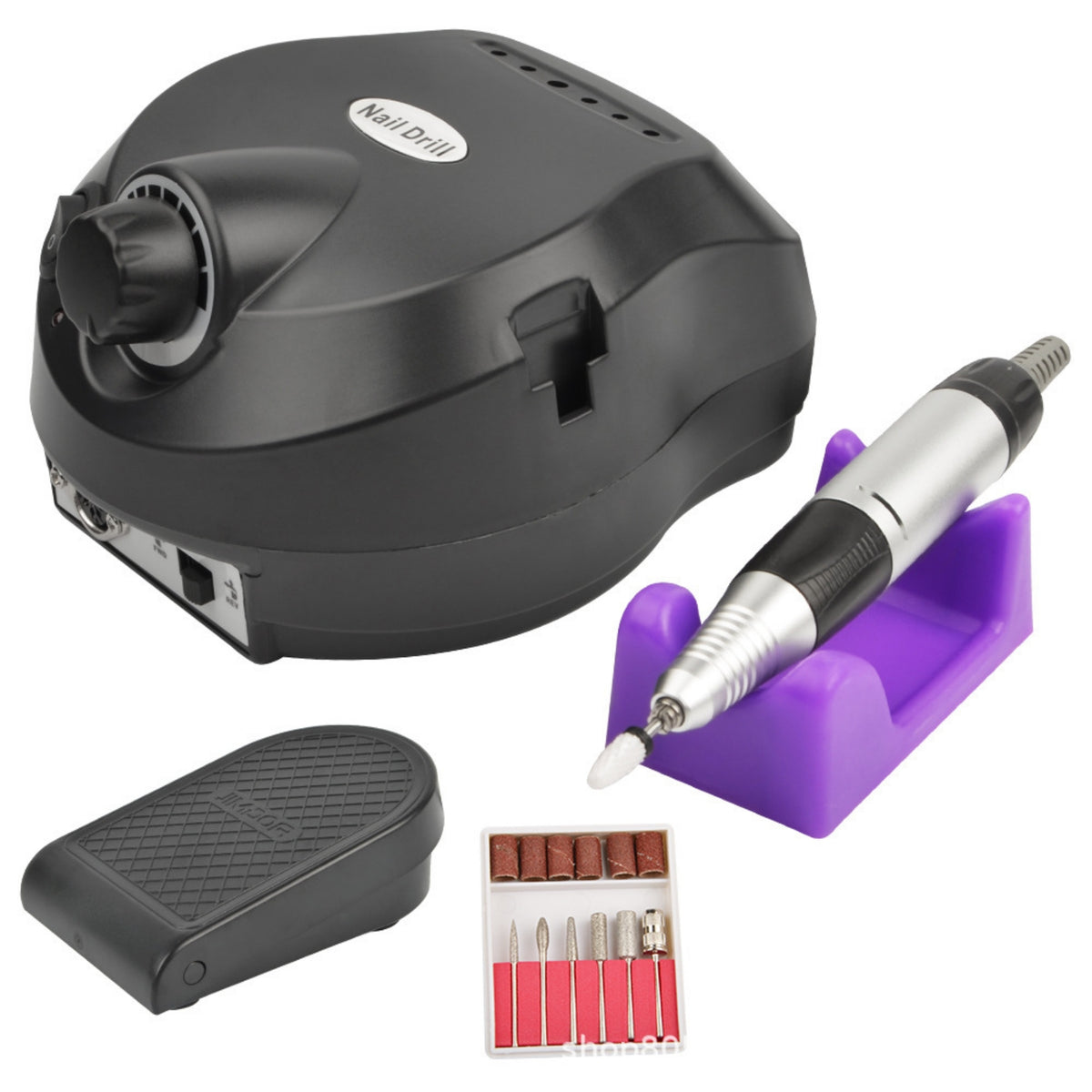 Electric Nail Drill Machine Professional Nail Drill with Foot Pedal Appliance Versatile Quiet for Manicurists