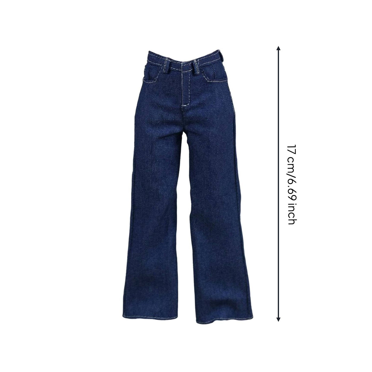 1/6 Scale Doll Jeans Custom Fit BJD Straight Straight-Leg Trousers Handmade Wide Leg Doll Pants for Diorama Display