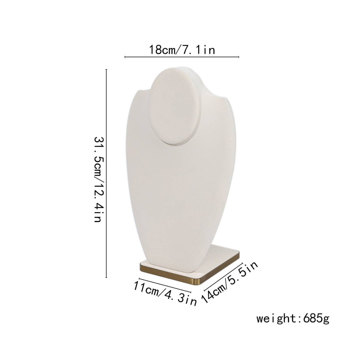 Pendant Display Bust Leather-Like Finish Surface Jewelry Display Bust Construction Pendant Chain Holder for Photographers, Showroom