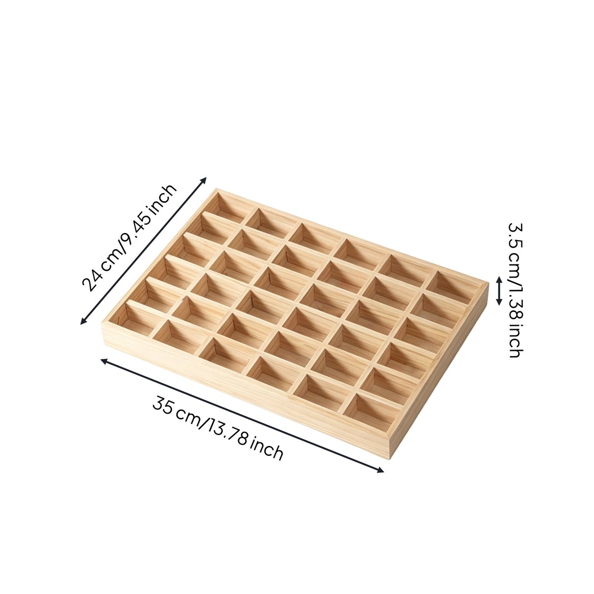 Wooden Jewelry Tray Solid Wood Compartment Storage Tray Minimalist Design Stackable Accessory Holder for Dresser Top