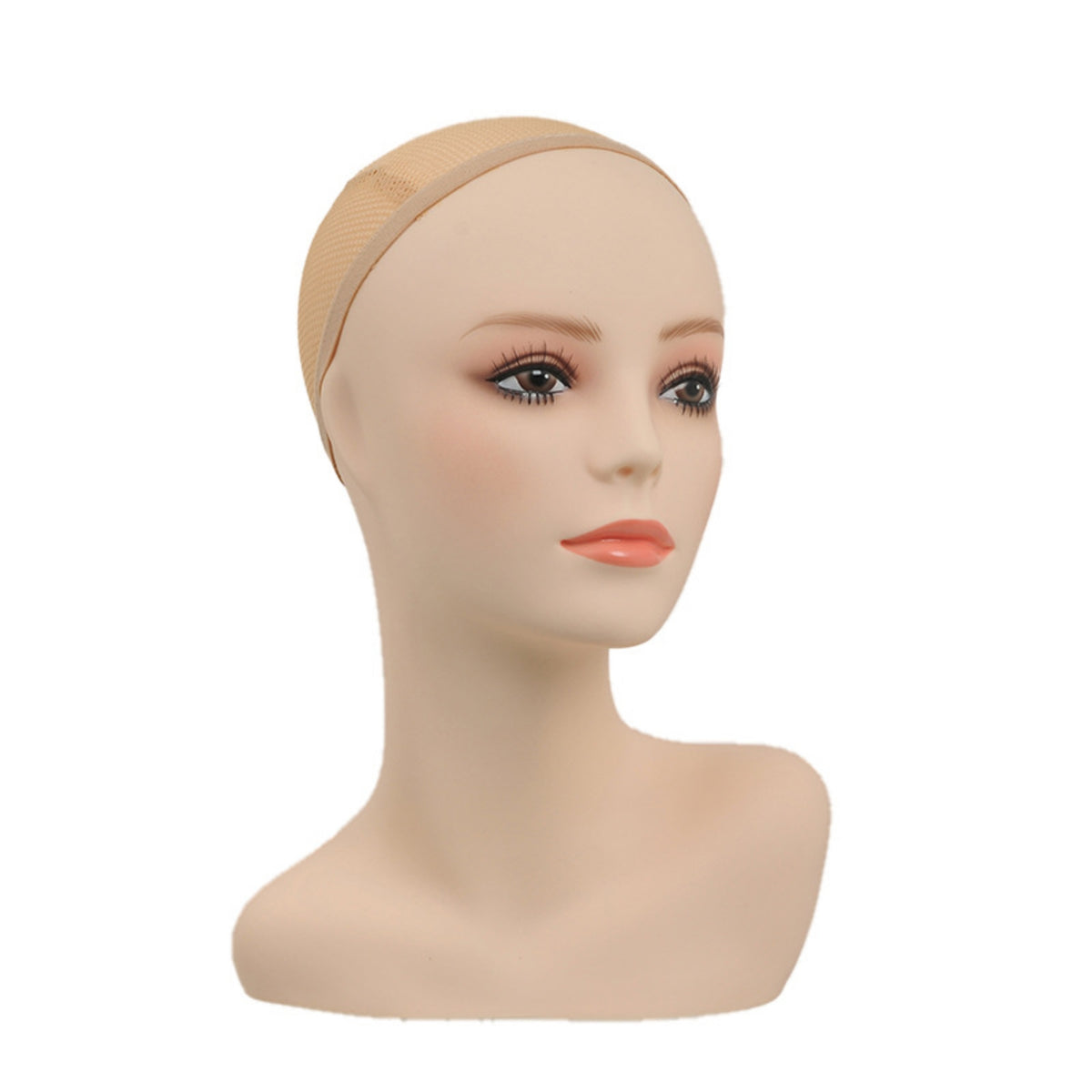Shouldered Mannequin Head Matte Hairpiece Display Bust Skin-Tone Hairpiece Display Head