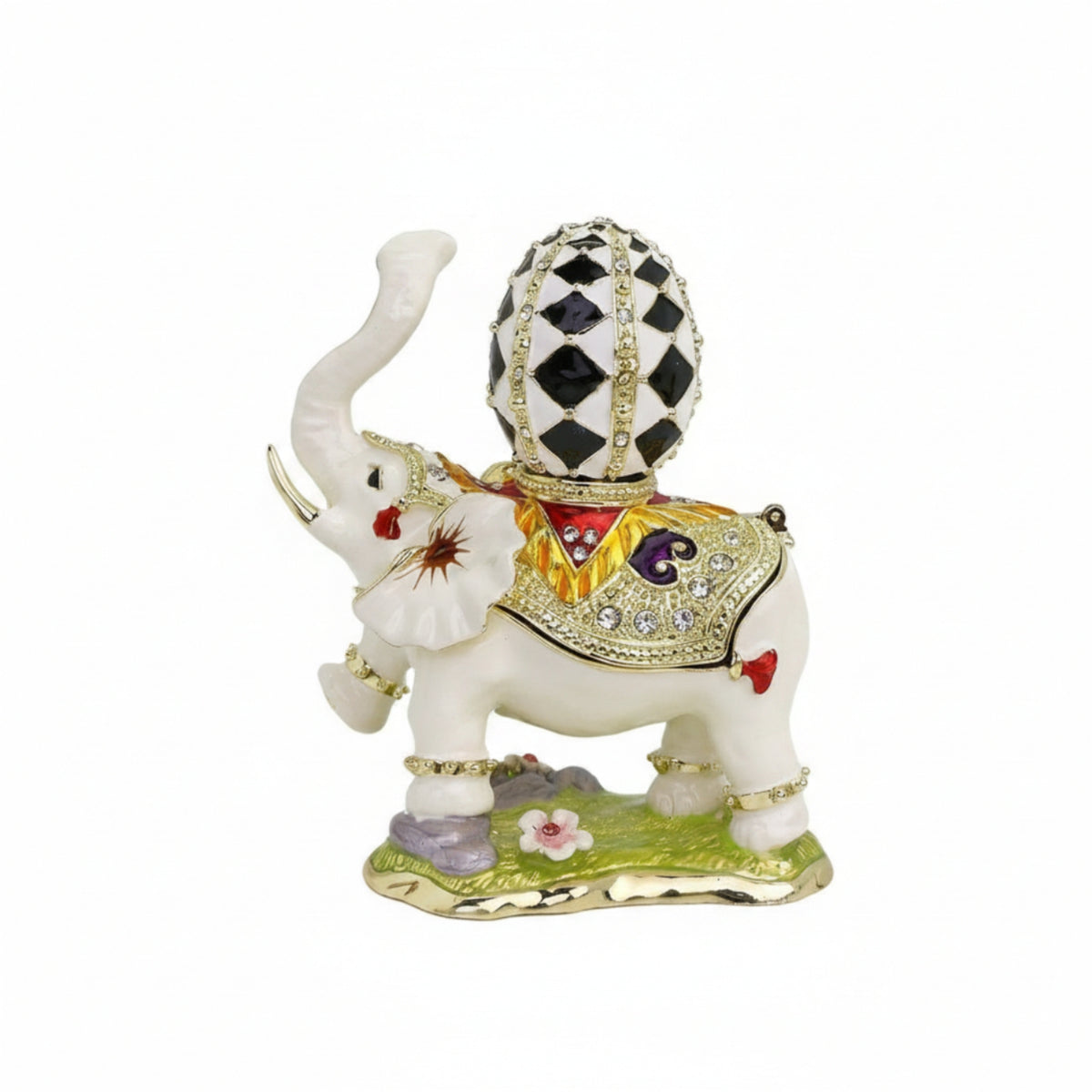 Elephant Trinket Box Hinged Elephant Jewelry Holder Auspicious for Collectors