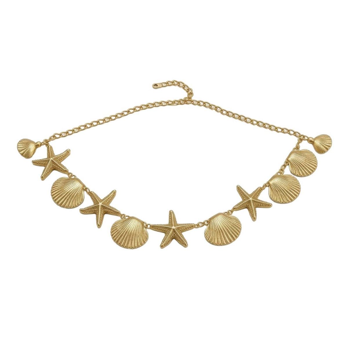 Belly Chain with Sea Star Charms Adjustable Waist Chain with Charms Boho