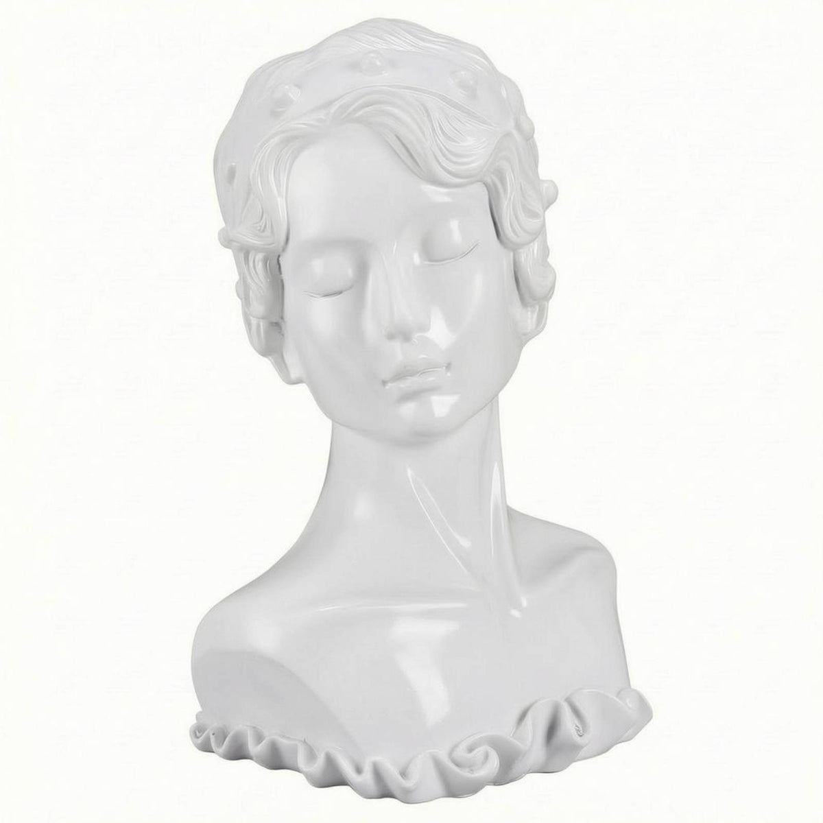 Resin Bust Stand Decorative Earring Necklace Display Bust Smooth Glossy Finish