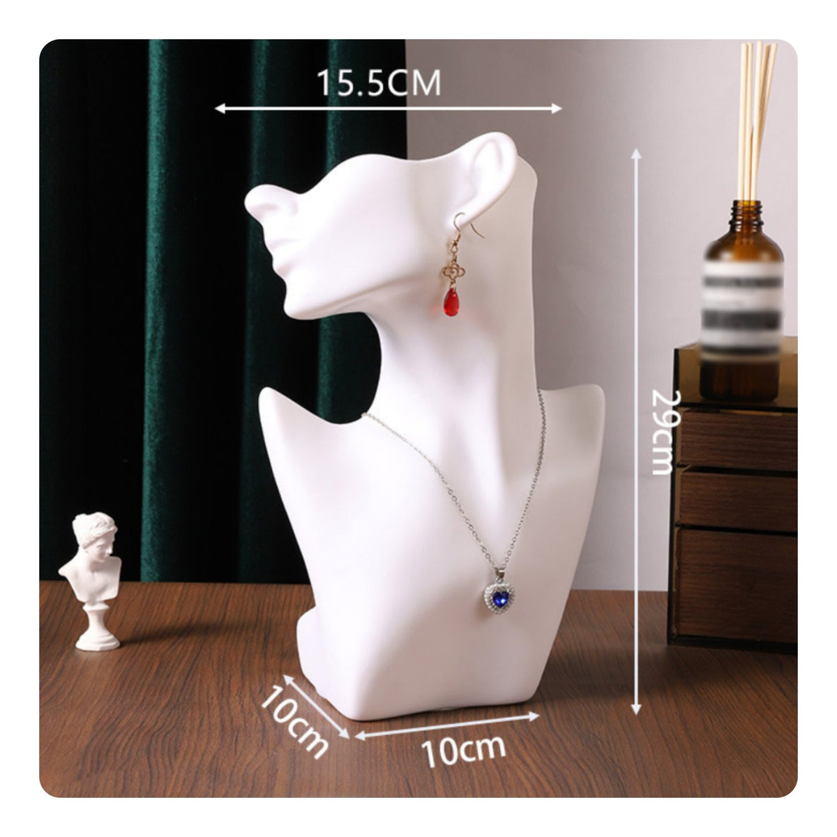 3 Pieces Necklace Bust Stand Sturdy Jewelry Mannequin Bust for Countertop