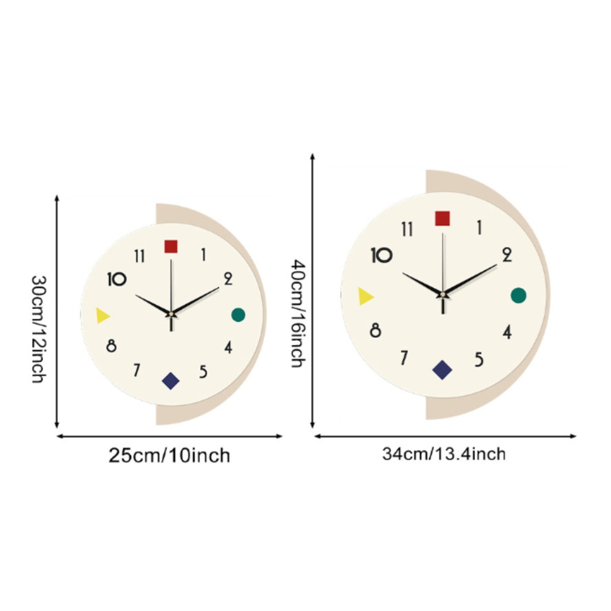 Creative Art Clock 2D Flat Design House Decoration for Office, Bedroom
