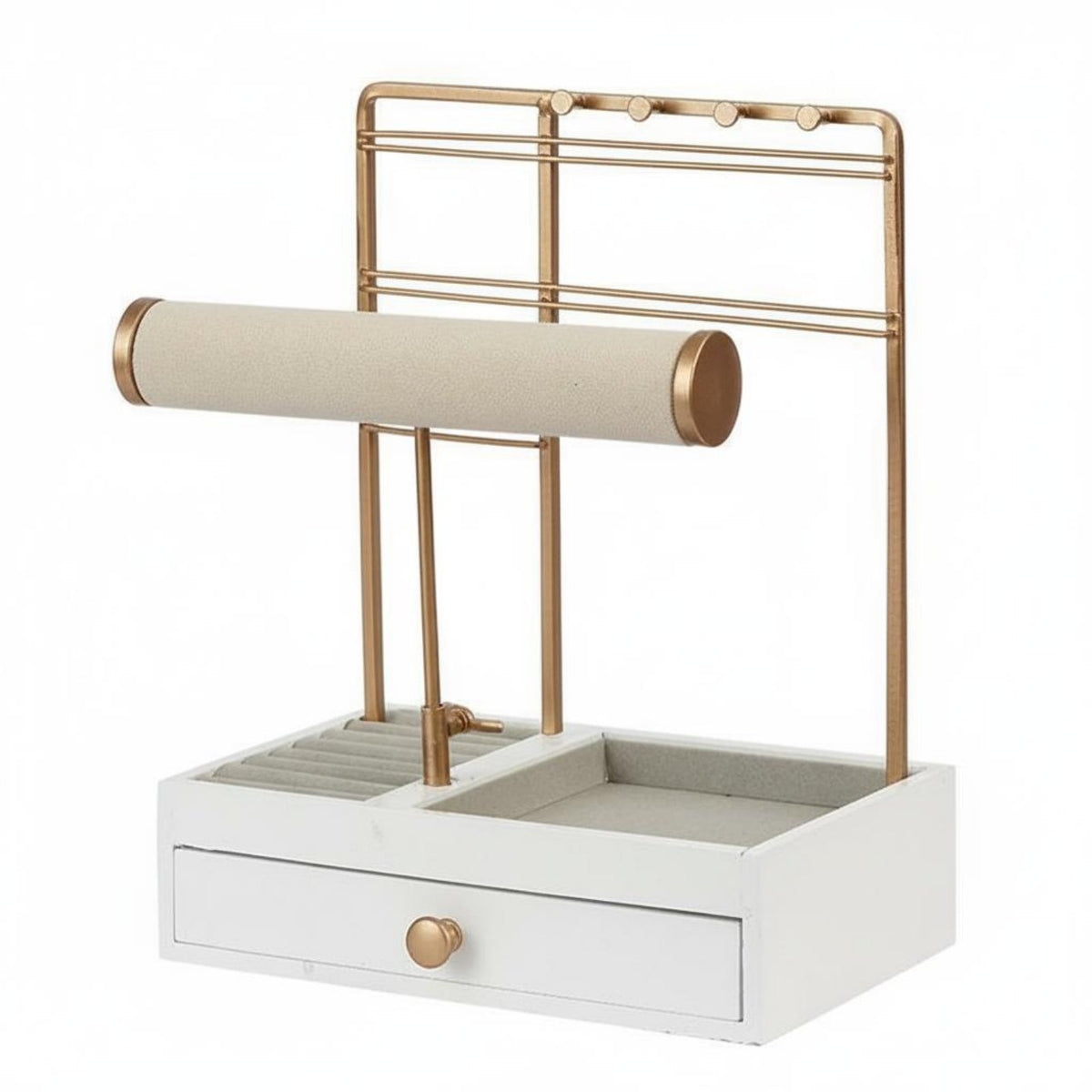 Jewelry Display Stand Large Capacity Earring and Necklace Holder Earring and Bracelet Holder Stable Base Crossbar Jewelry