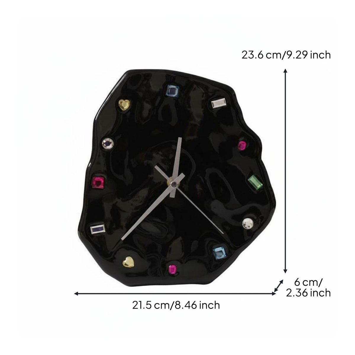 Wall Clock Irregular Ceramic Clock Quiet Sweep Mechanism Timekeeping Device for Living Room, Bedroom, Office