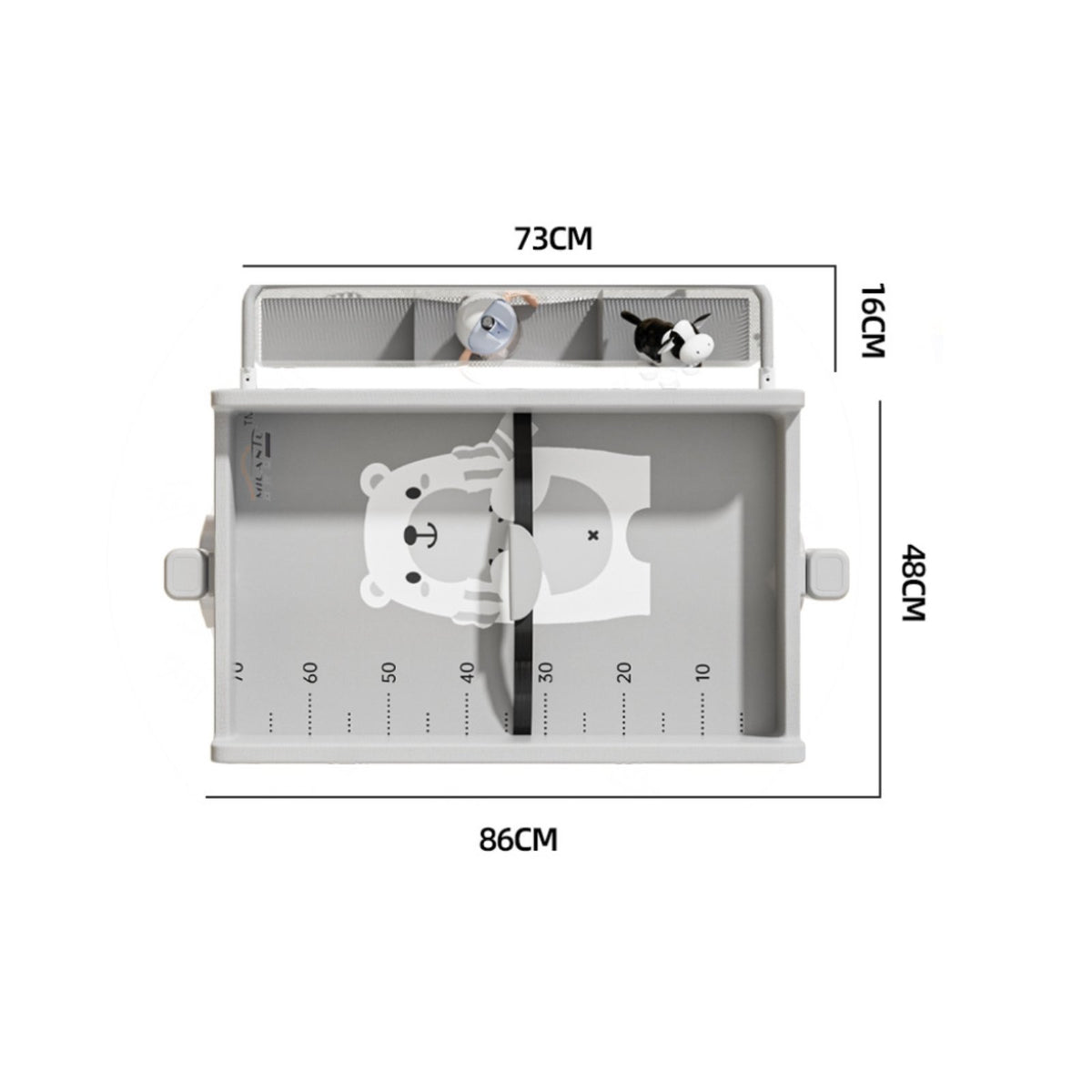 Multi-Functional Mobile Baby Changing Station Silent Casters Adjustable Height Changing Table Formaldehyde-Safe for Newborns, Infants