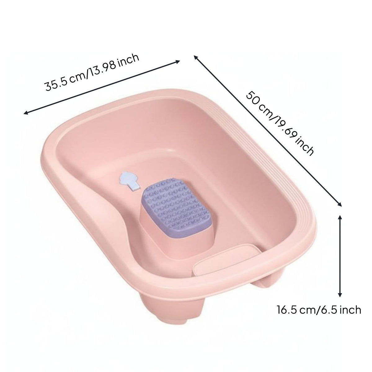 Lie-Flat Shampoo Basin Comfortable Hair Washing Basin with Neck Rest Anti-Slip Base Bedside Hair Washing Tray for Women Individuals