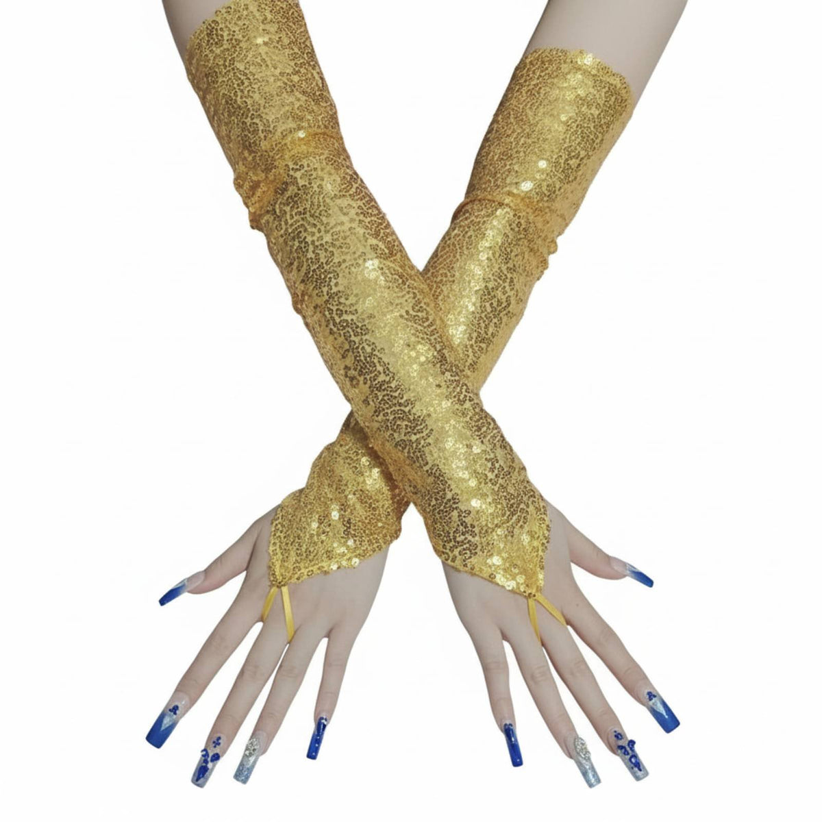 Beaded Fingerless Gloves, Long Retro Women's Cosplay Party Stage Accessory