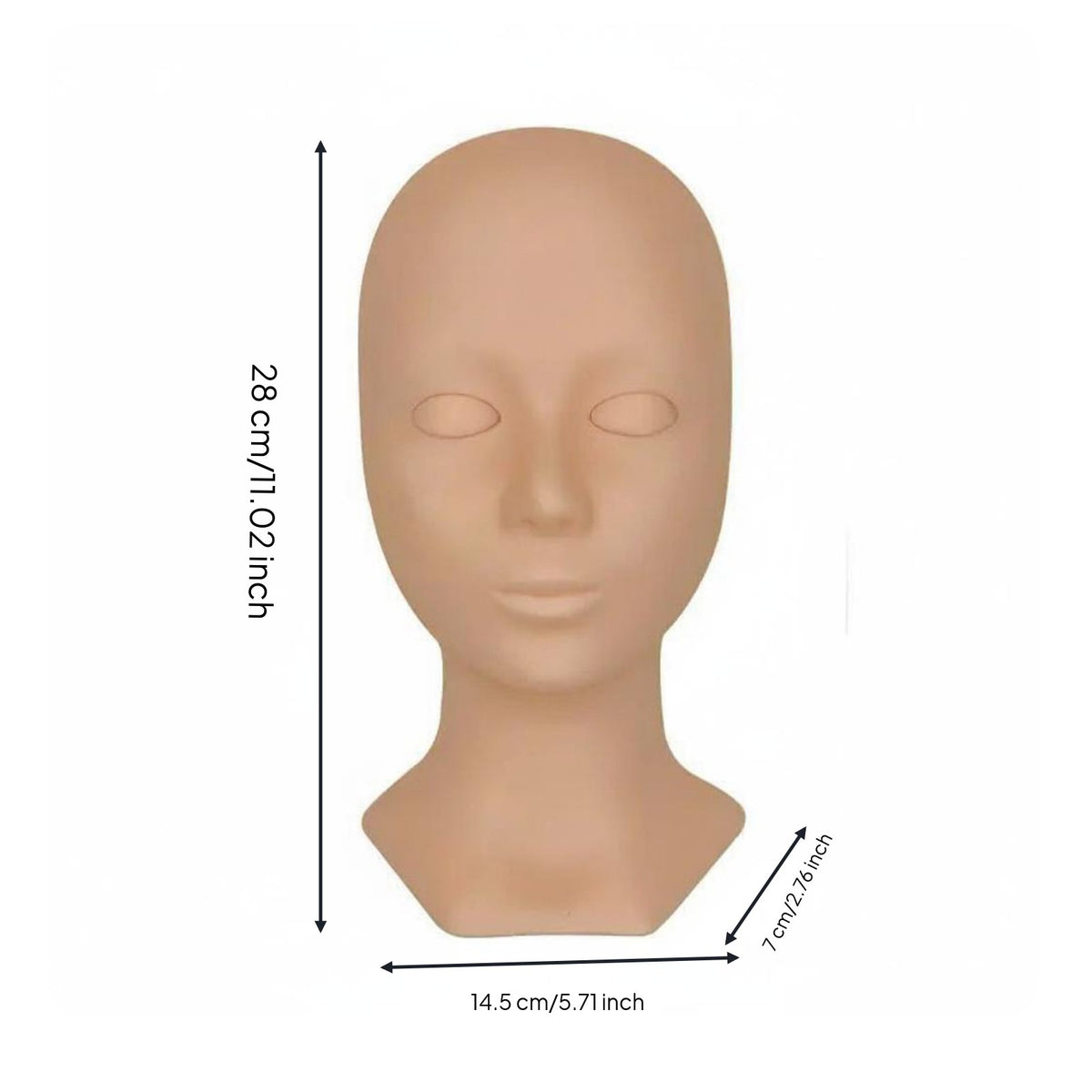 Reusable Eyelash Extension Practice Head Multipurpose Usage Mannequin Head with Replaceable Eyelids Realistic Skin Texture for Beauty School
