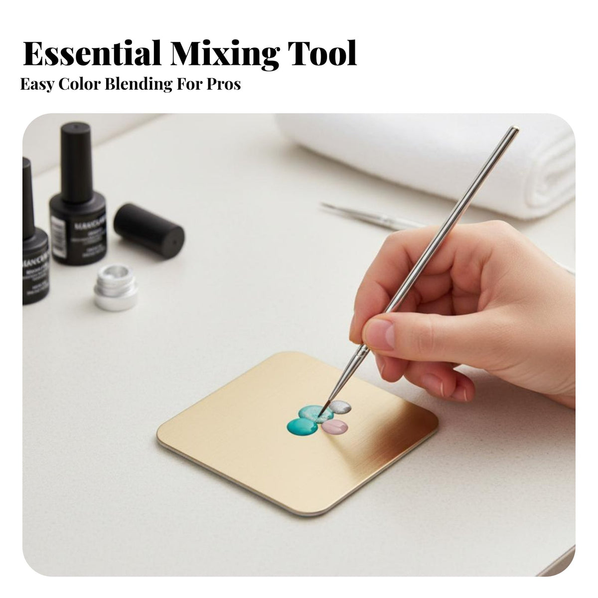 Square Polish Mixing Plate Japanese Design Nail Polish Mixing Plate Reusable Easy to Clean for Cosmetics Studio, Home