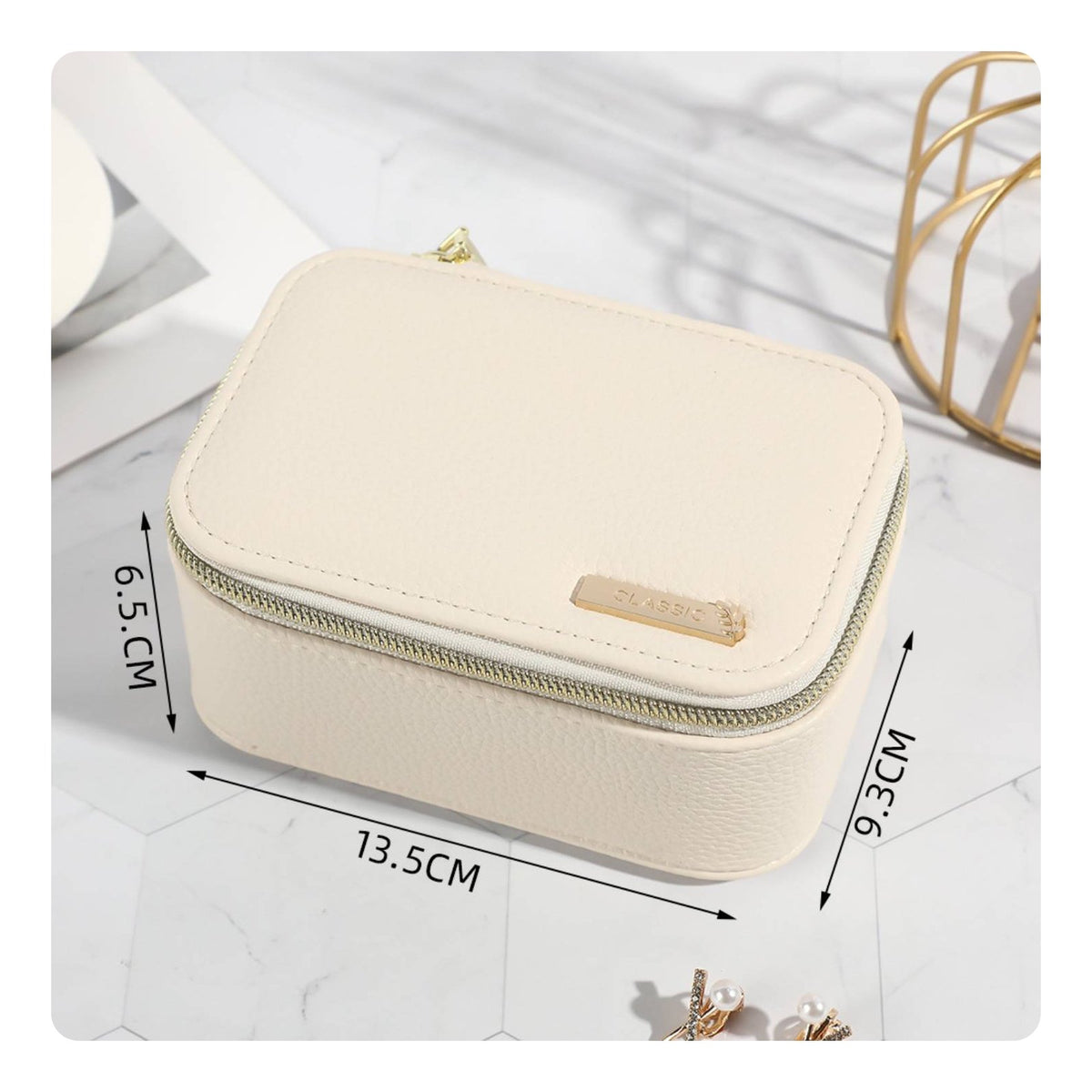 PU Leather Jewelry Box Portable Jewelry Organizer Case Large Capacity Personal Item Storage for Women, Drawer